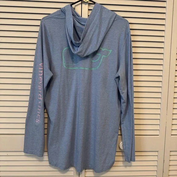 Vineyard Vines Sky Blue Long Sleeved Hoodie Size XL Like New - Picture 6 of 9